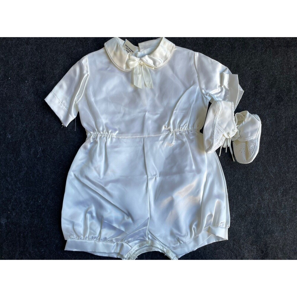 Vintage Christening Baby Boy Victorian Satin Baptism Set New!